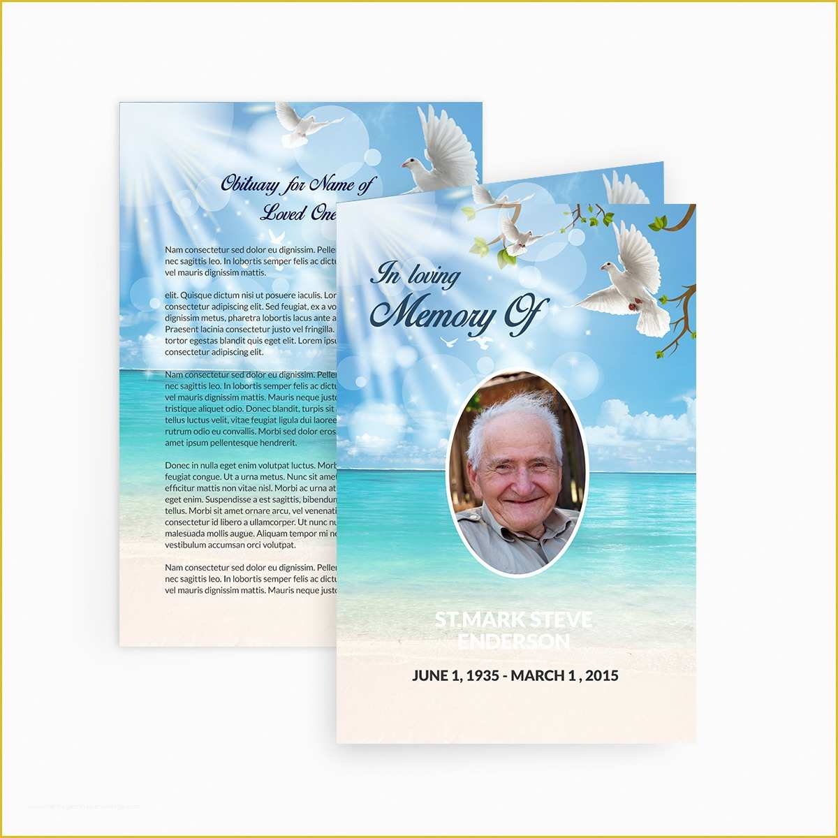 Free Printable Memorial Card Template Of Dove Funeral Card Funeral 