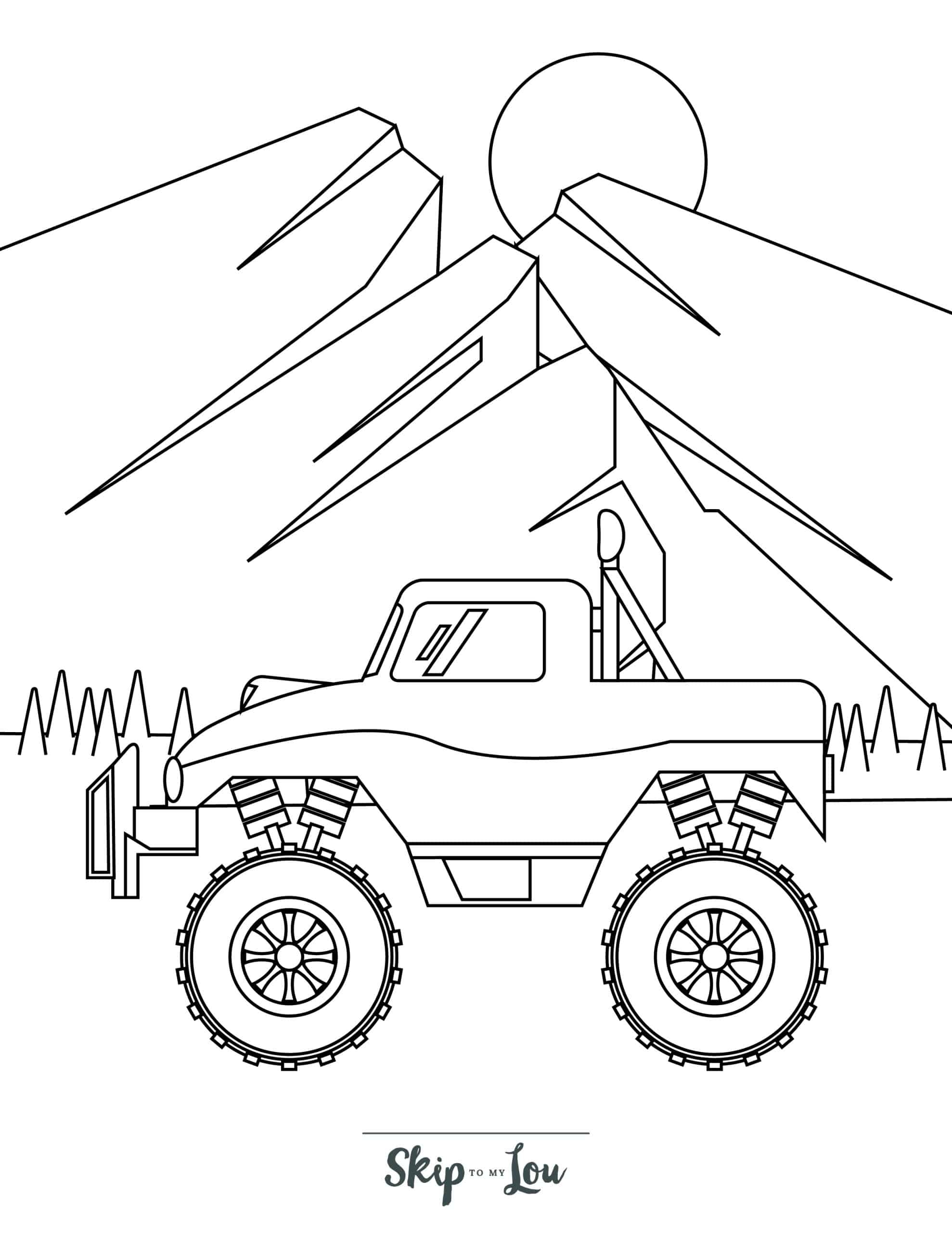 free monster truck coloring pages