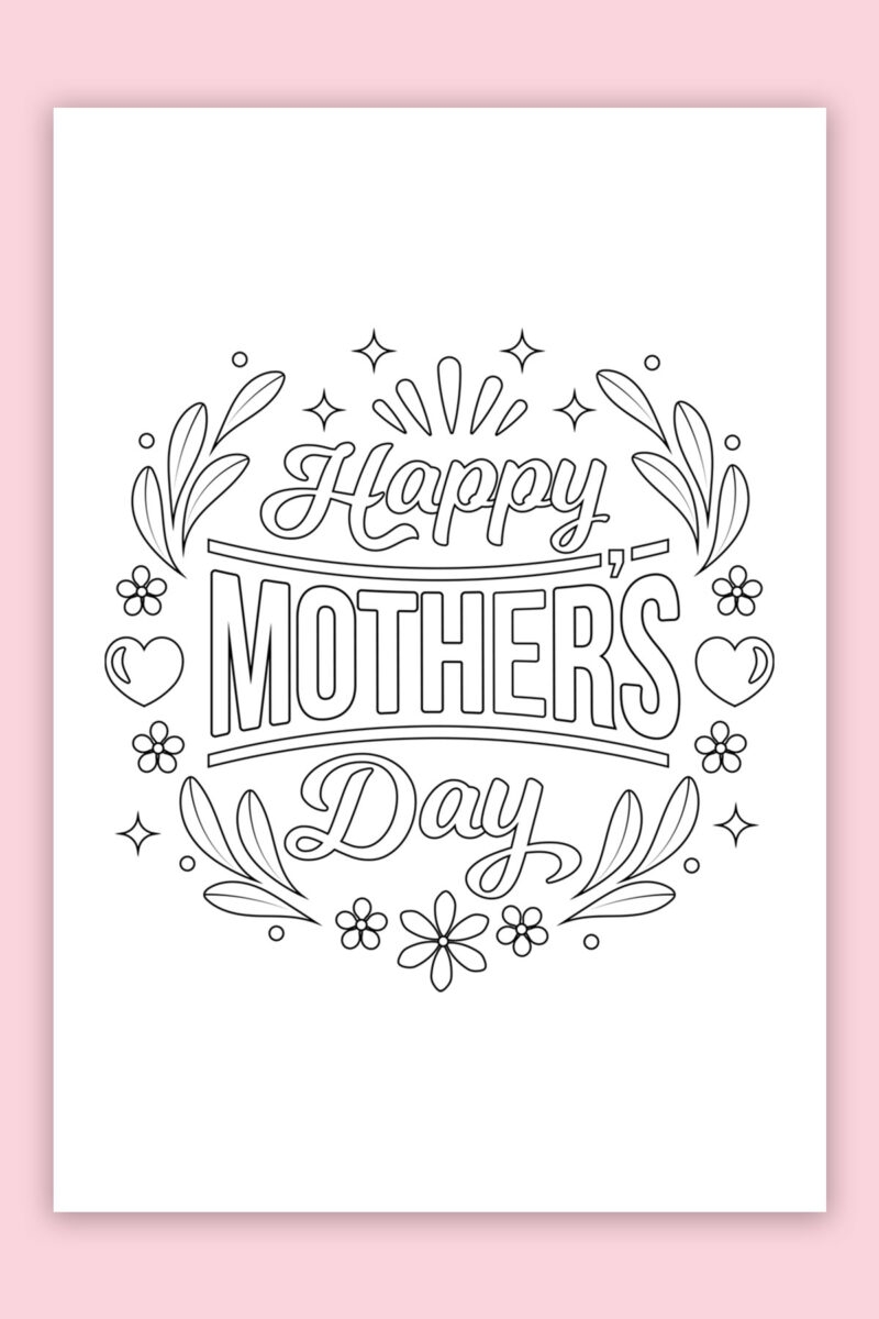 Free Printable Mothers Day Cards to Color Example 1 Mom Envy