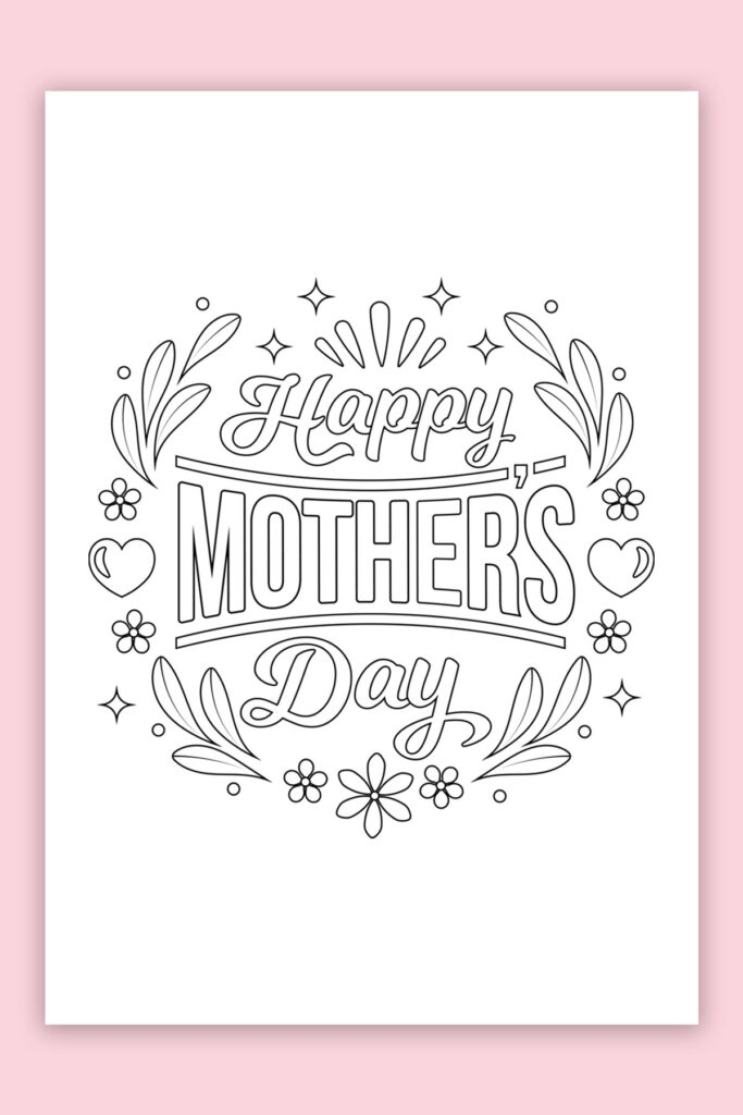Free Printable Mothers Day Cards to Color Example 1 Mom Envy