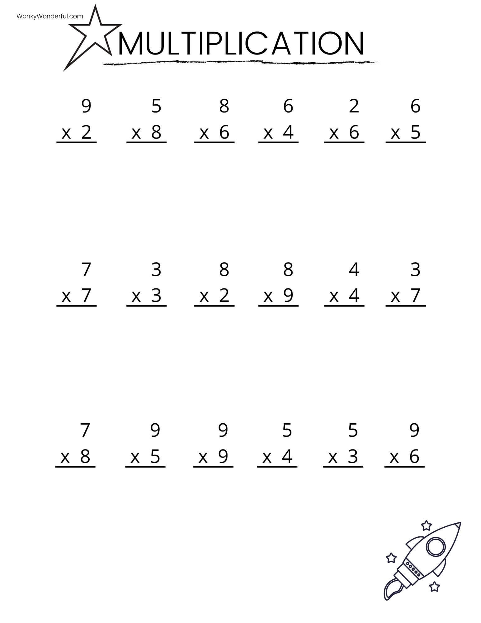 print multiplication worksheets