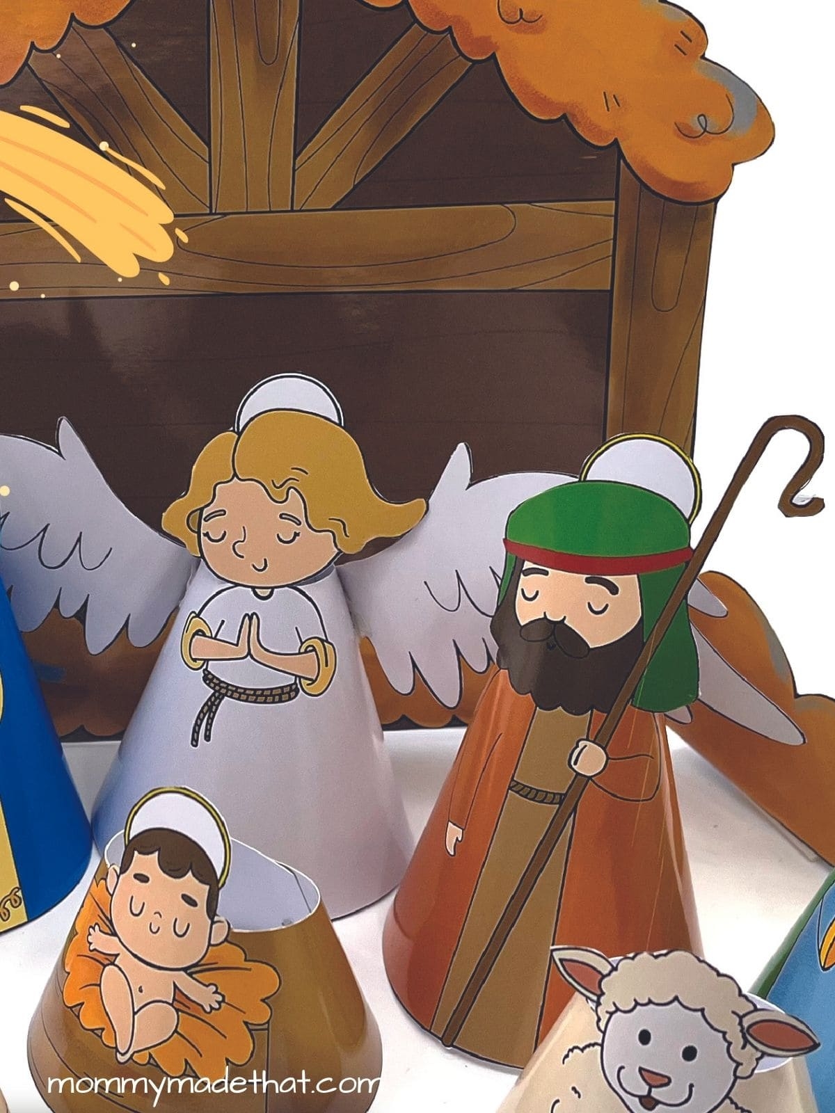 Free Printable Nativity Scene Super Cute 3D Scene 