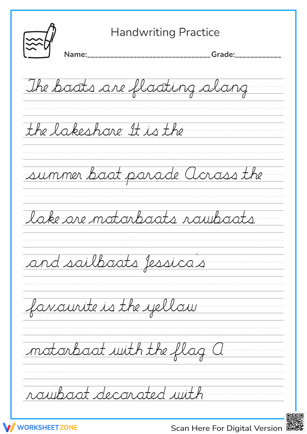 printable handwriting worksheet
