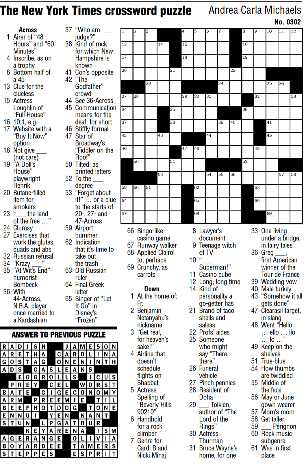 new york times free crossword puzzles printable
