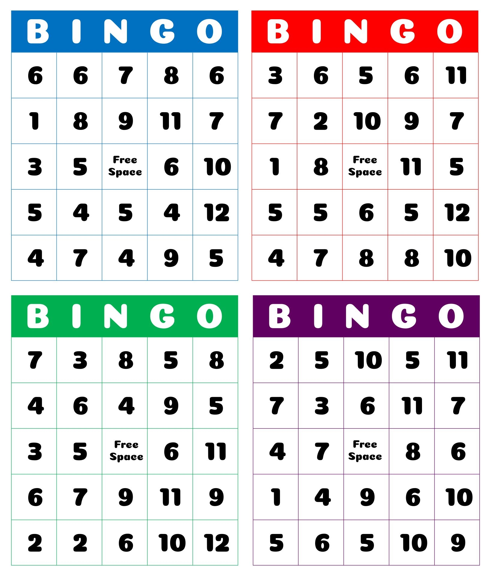 Free Printable Number Bingo Cards With Our Pdf Cards You Will Have 