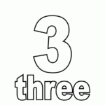 Free Printable Number Three Coloring Page