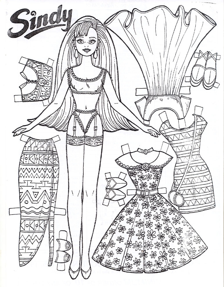 fashion doll coloring pages printable