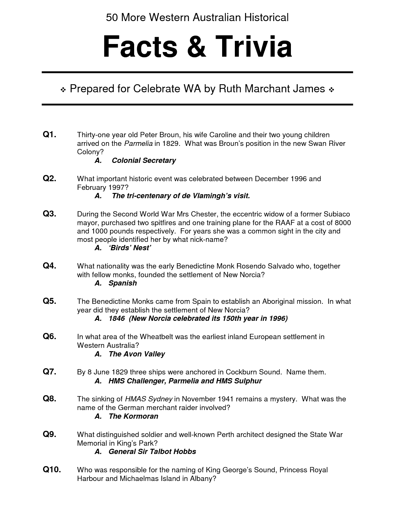 Free Printable Quiz Questions Answers Printable Questions And Answers