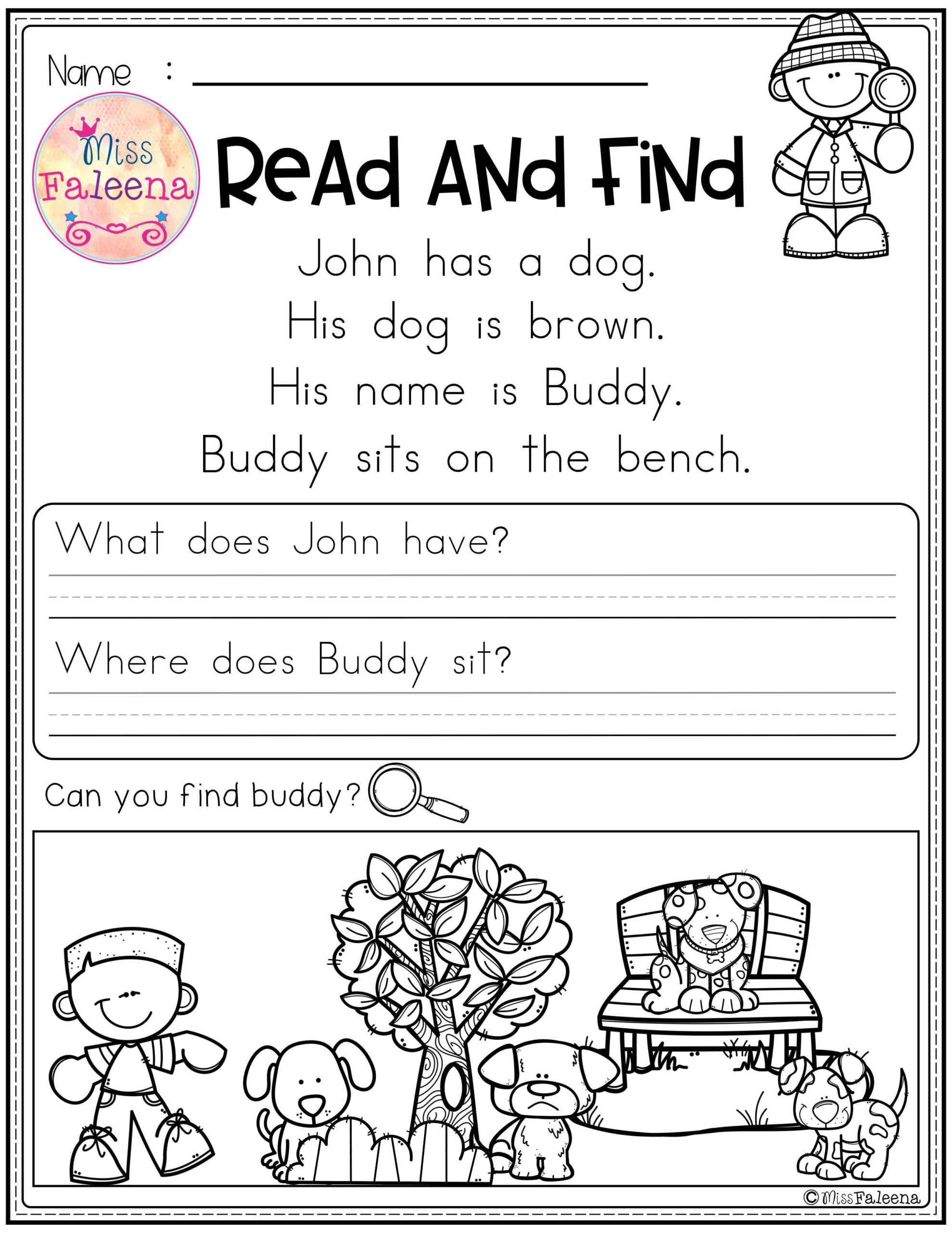 printable reading activities for kindergarten