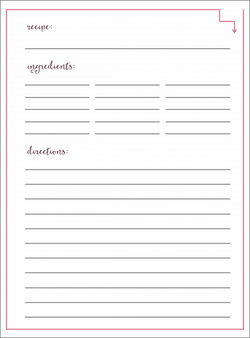 Free Printable Recipe Cards Just A Girl And Her Blog