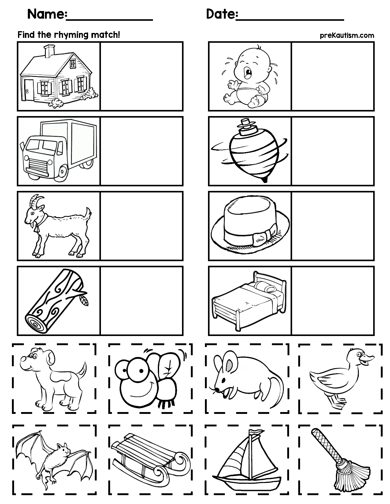 printable rhyming activities for preschoolers