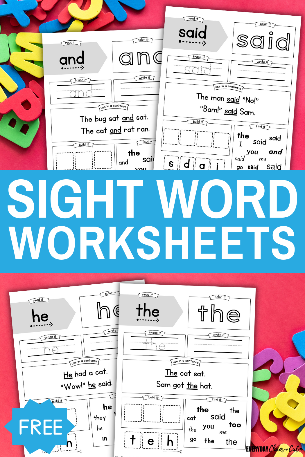 Free Printable Sight Word Worksheets Jethro Jeff
