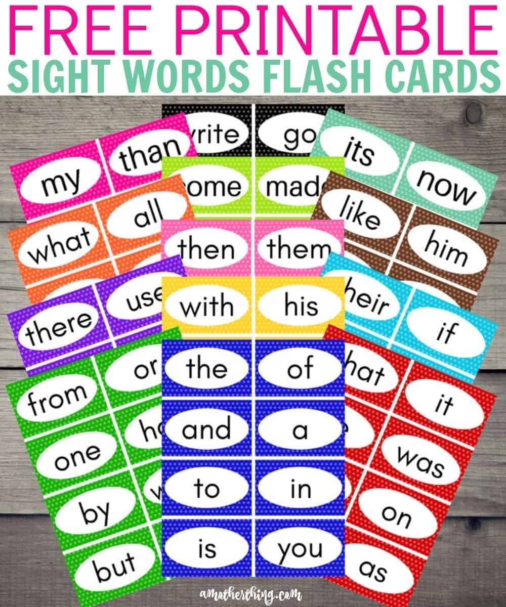 free printable fry sight words flash cards