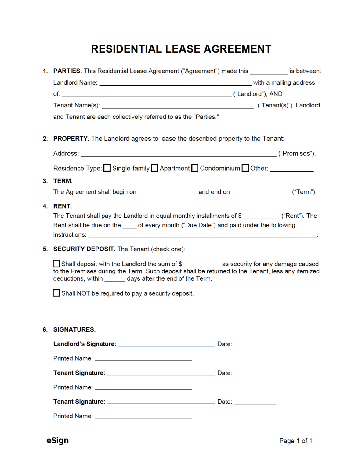FREE Printable Simple Lease Agreement Printable Lease Agreement