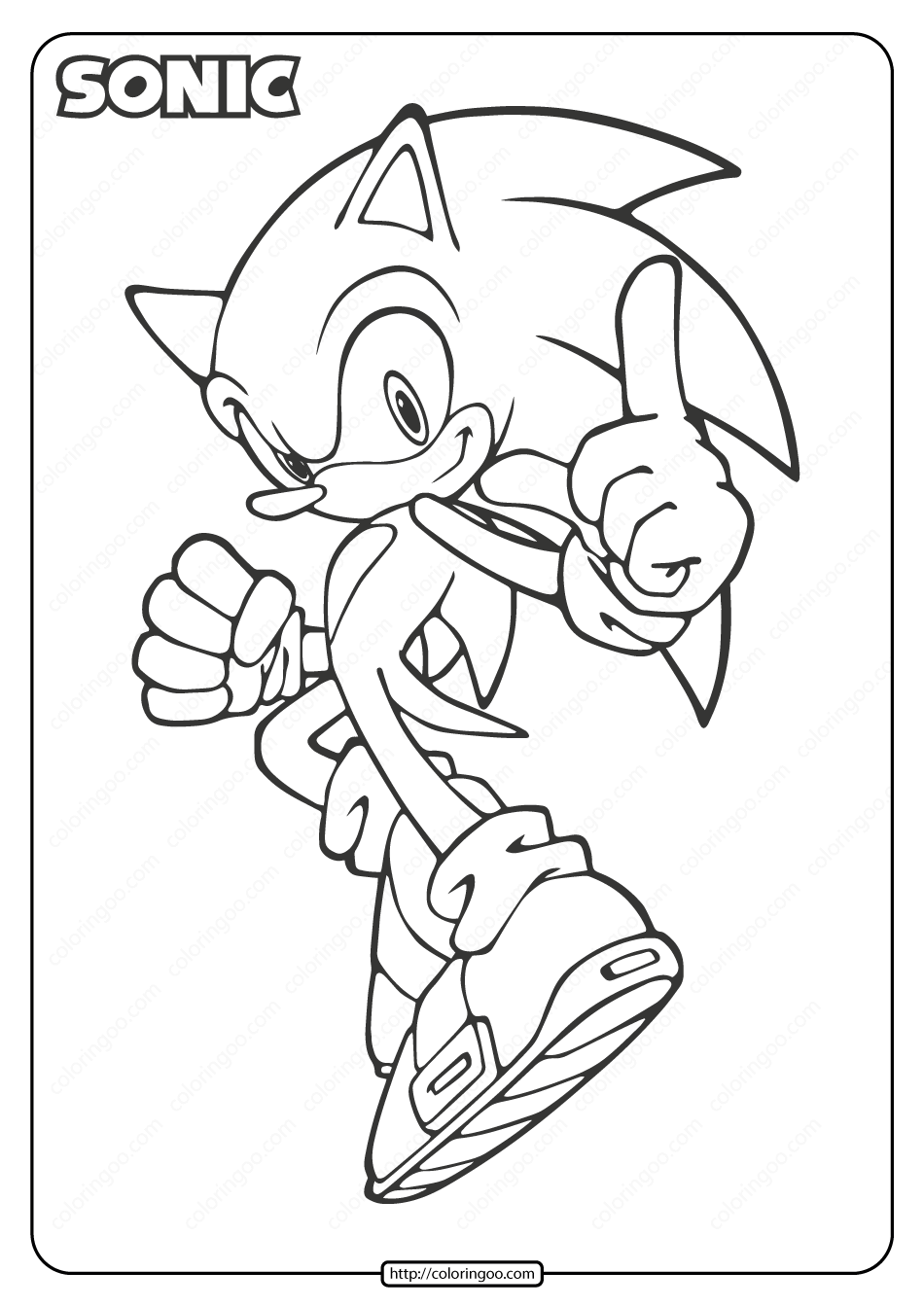 sonic the hedgehog free coloring pages