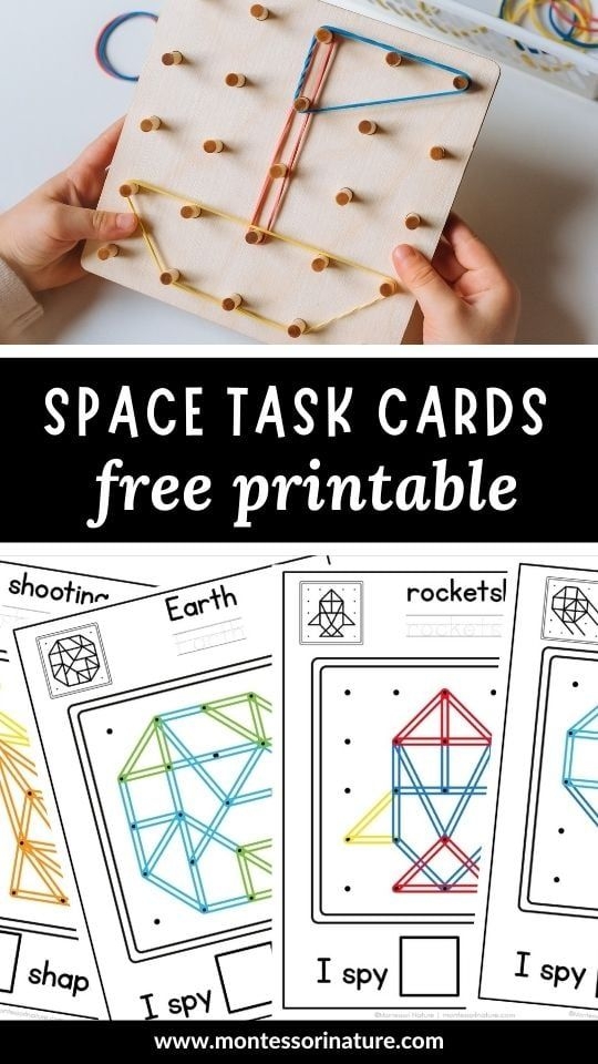 Free Printable Space Geoboard Task Cards Montessori Activities