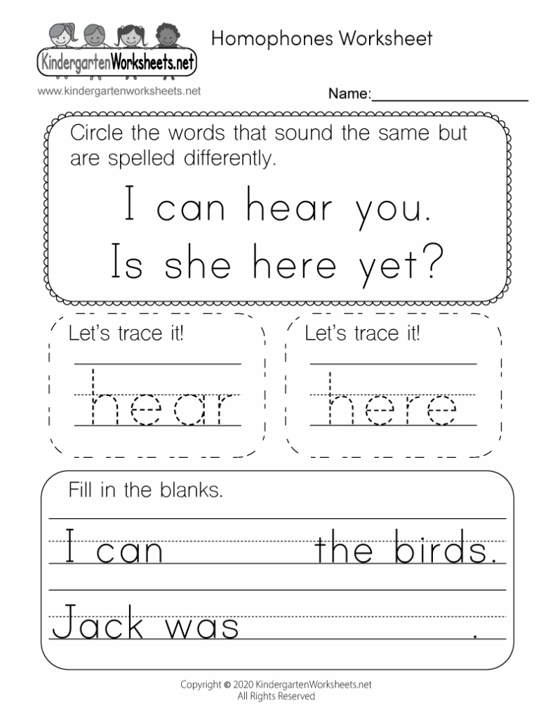 Free Printable Spelling Lesson Worksheet For Kindergarten