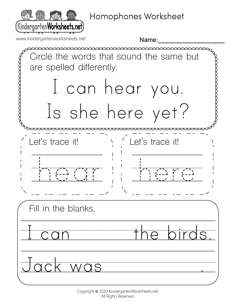 Free Printable Spelling Lesson Worksheet For Kindergarten