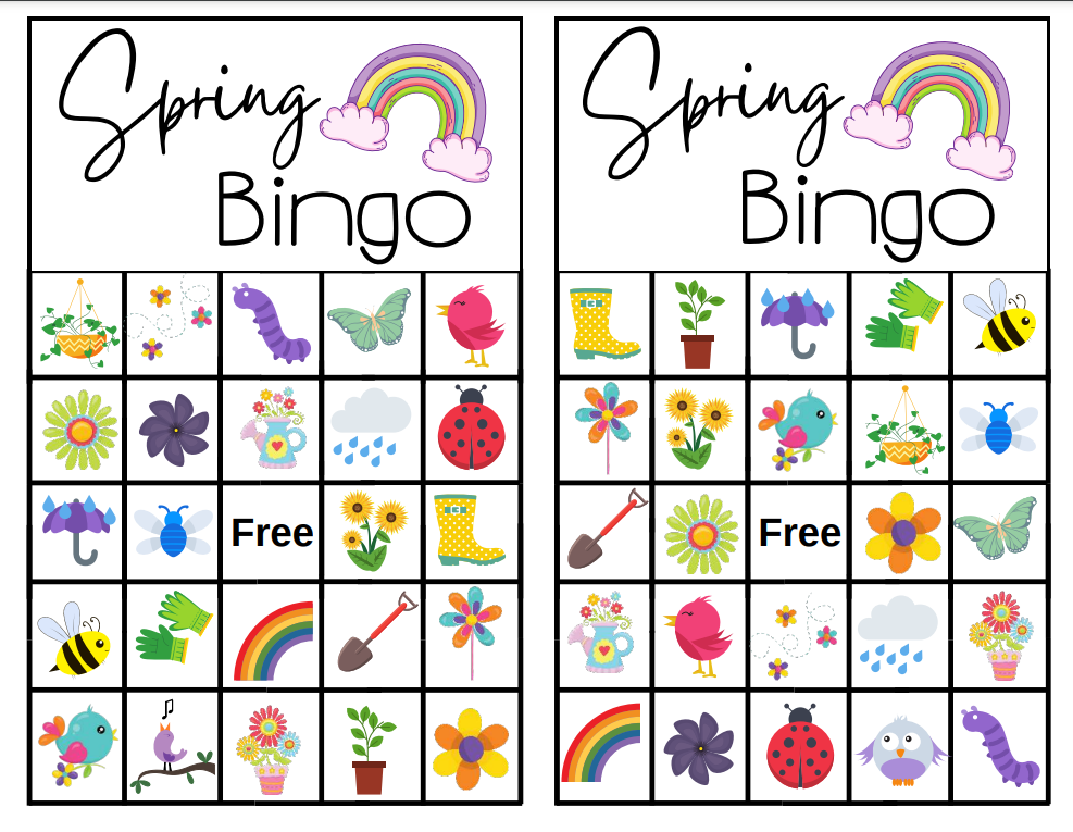 Free Printable Spring Bingo Cards For Kids 45 OFF