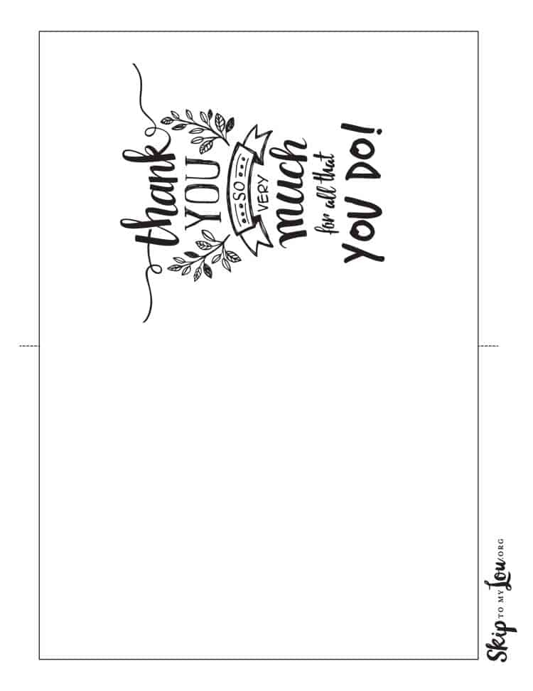 free printable cards thank you