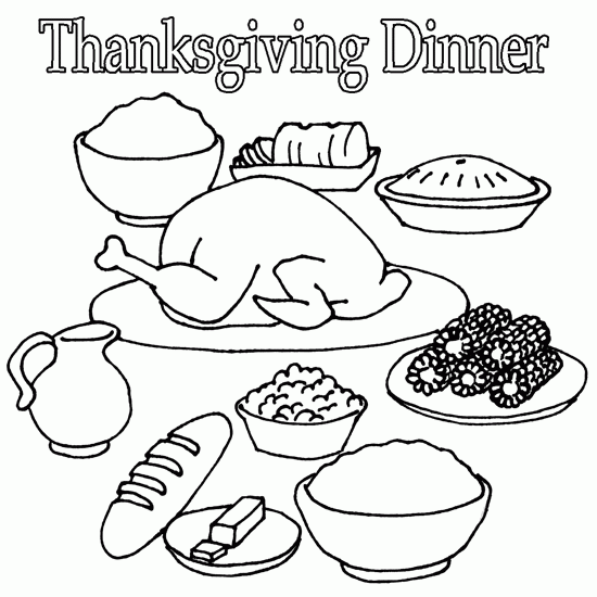 thanksgiving food coloring pages for kids