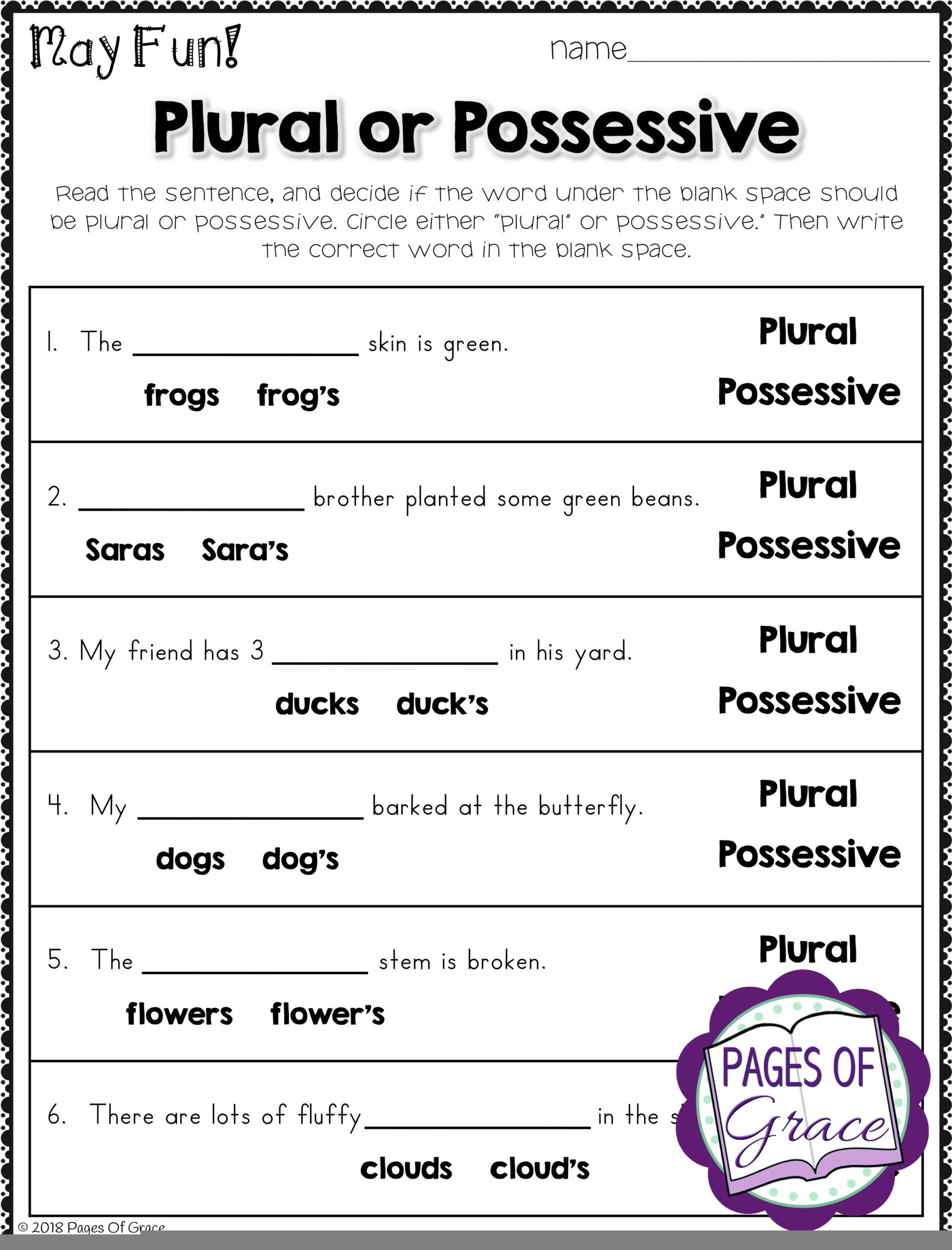 3rd grade grammar worksheets