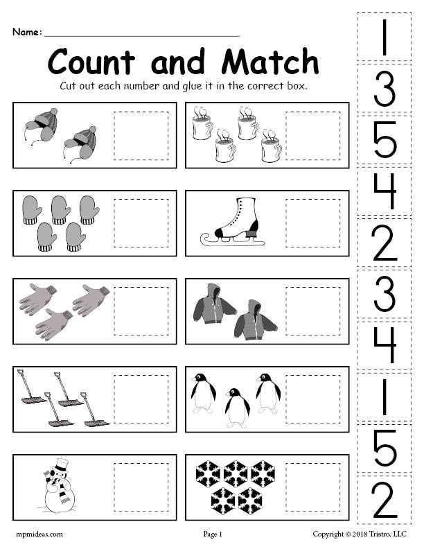 Free Printable Toddler Worksheets Count And Match Worksheets Library