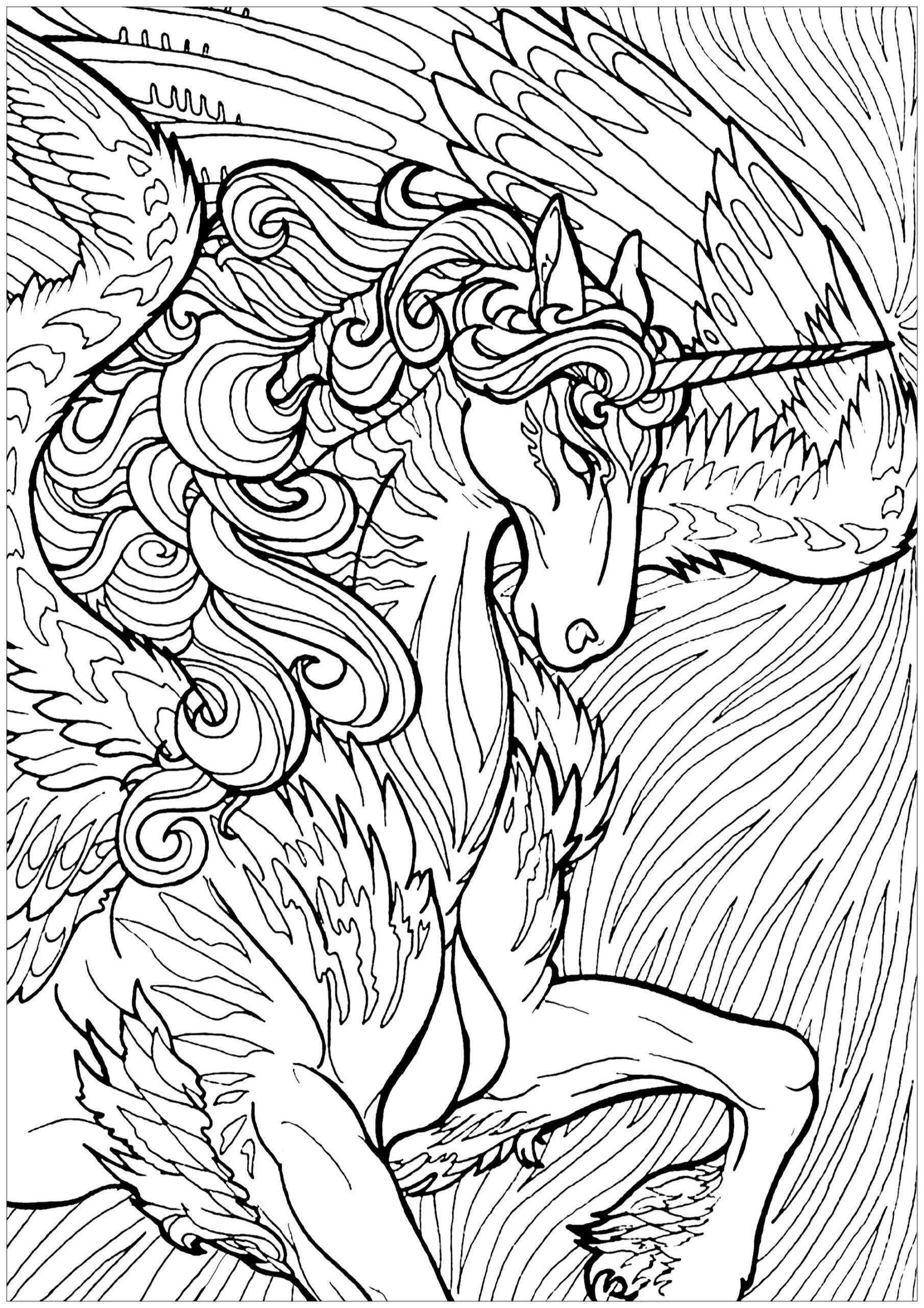 Free Printable Unicorn Color Pages Deepfiko