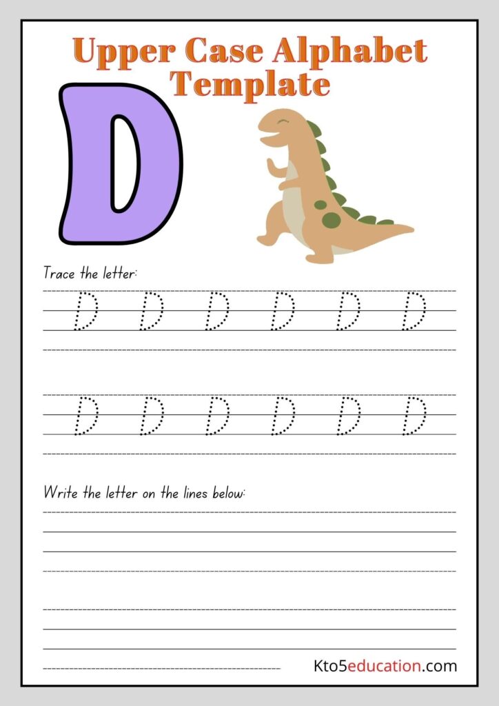 Free Printable Upper Case Alphabet Letter D Worksheet Letter D