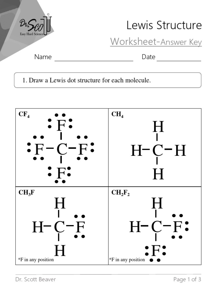 lewis structure worksheet