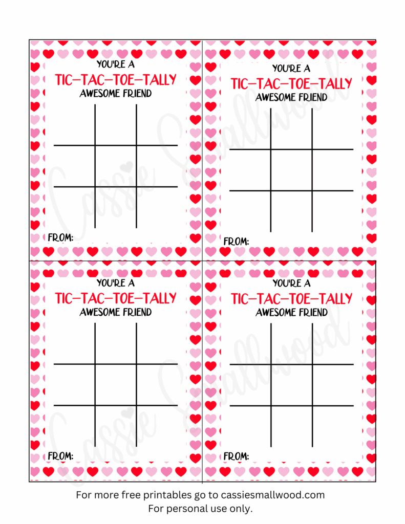 Free Printable Valentine Tic Tac Toe Games Valentines Printables Free