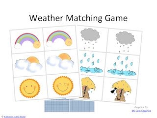  FREE Printable Weather Game Matching Cards Kindergarten Ideen Free 