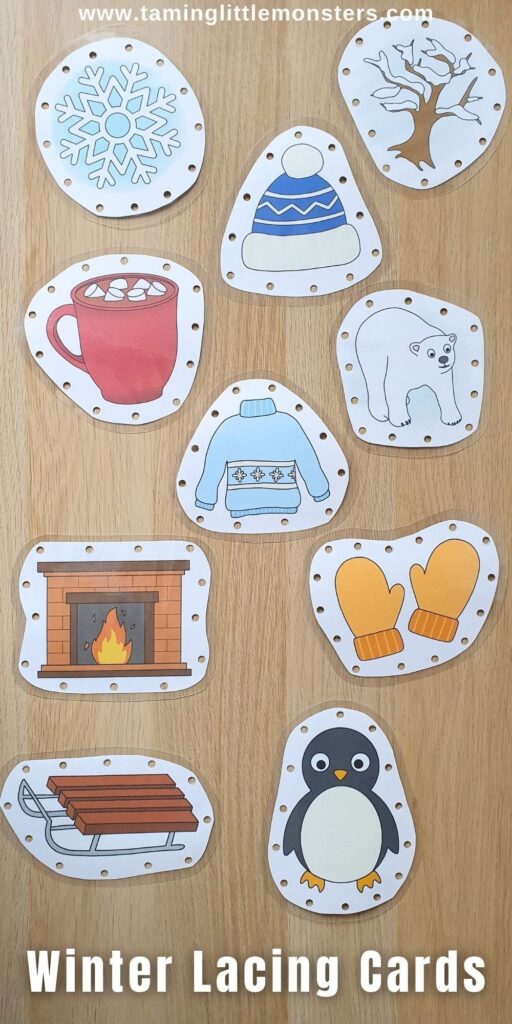 Free Printable Winter Lacing Cards For Kids Taming Little Monsters