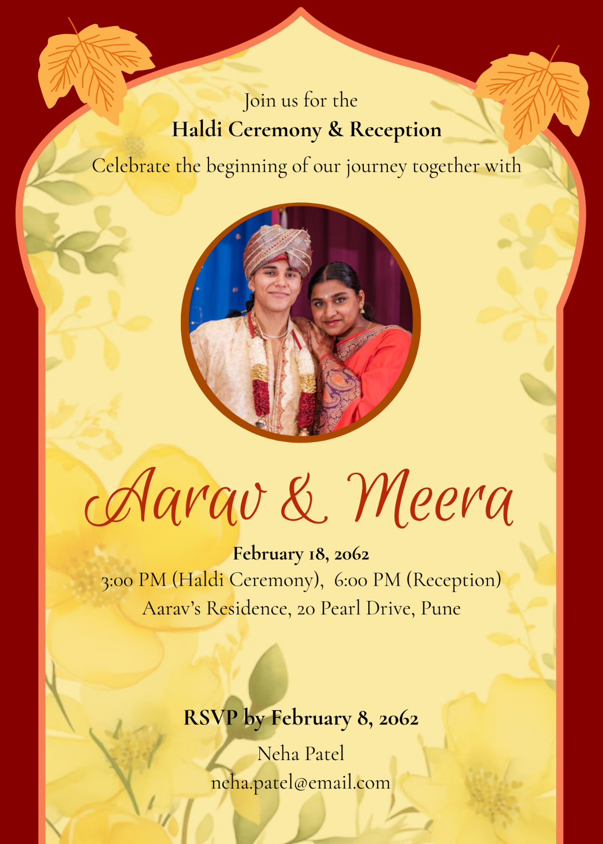 Free Reception Haldi Ceremony Invitation Template To Edit Online