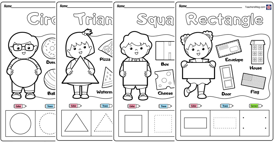 Free Shapes Worksheets For Preschoolers TeachersMag