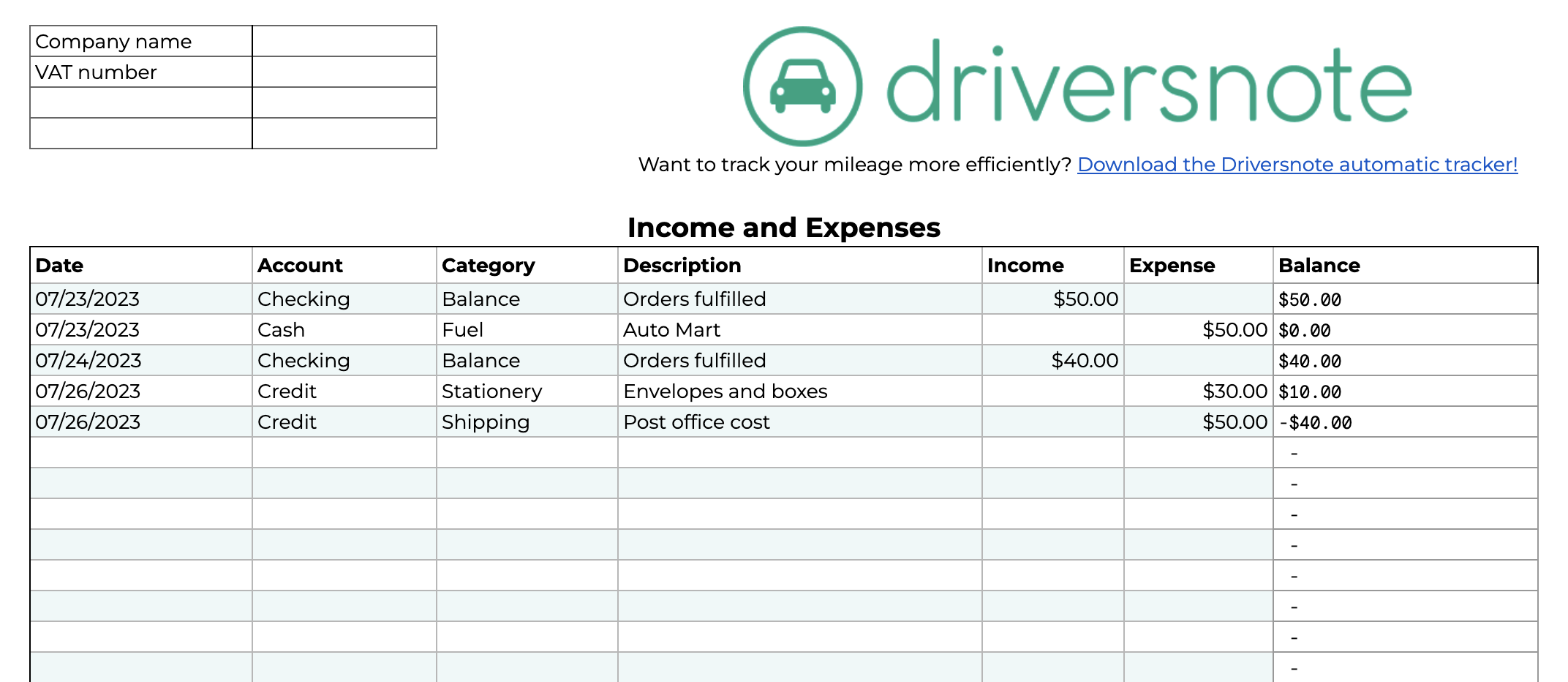 Free Small Business Spreadsheet For Income And Expenses 2024 