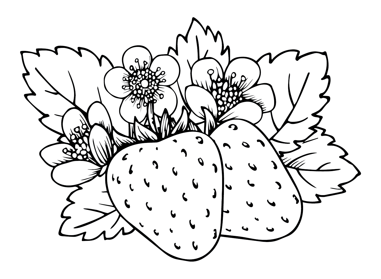 Strawberry Coloring Page