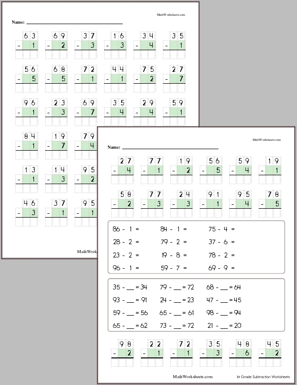 Free Subtraction For 1st Graders Download Free Subtraction For 1st 