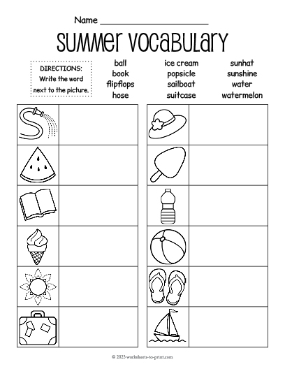 Free Summer Worksheets For Kids Worksheets Library Worksheets Library