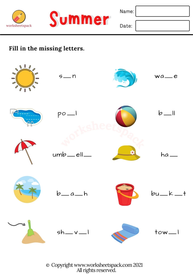 Free Summer Worksheets Worksheetspack