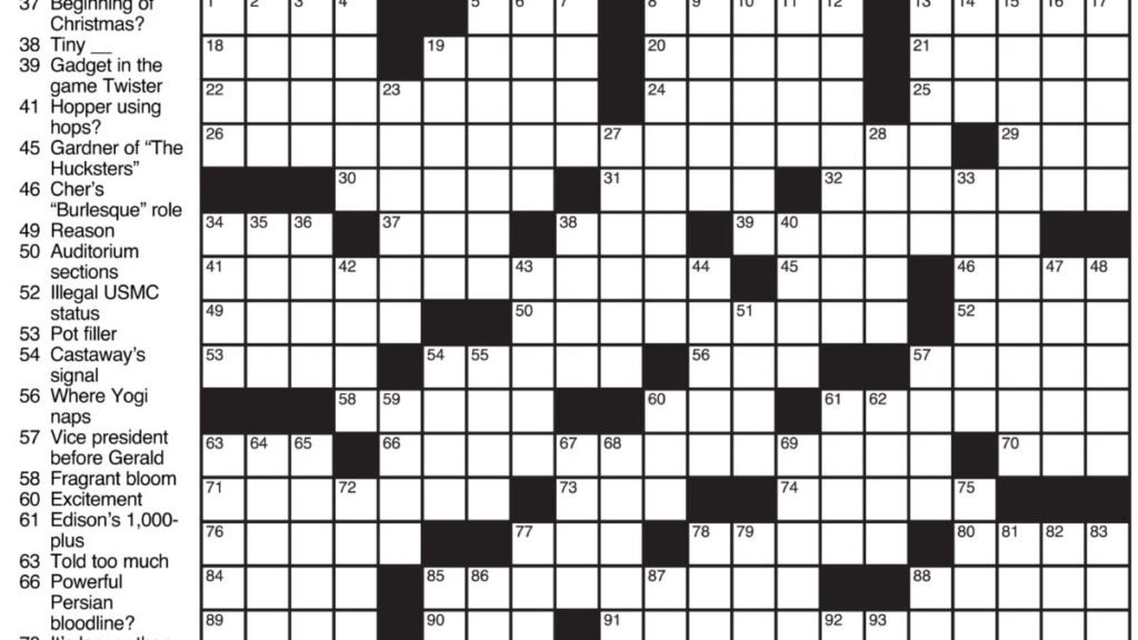Free Sunday Crossword Puzzles Printable Free Printable Templates