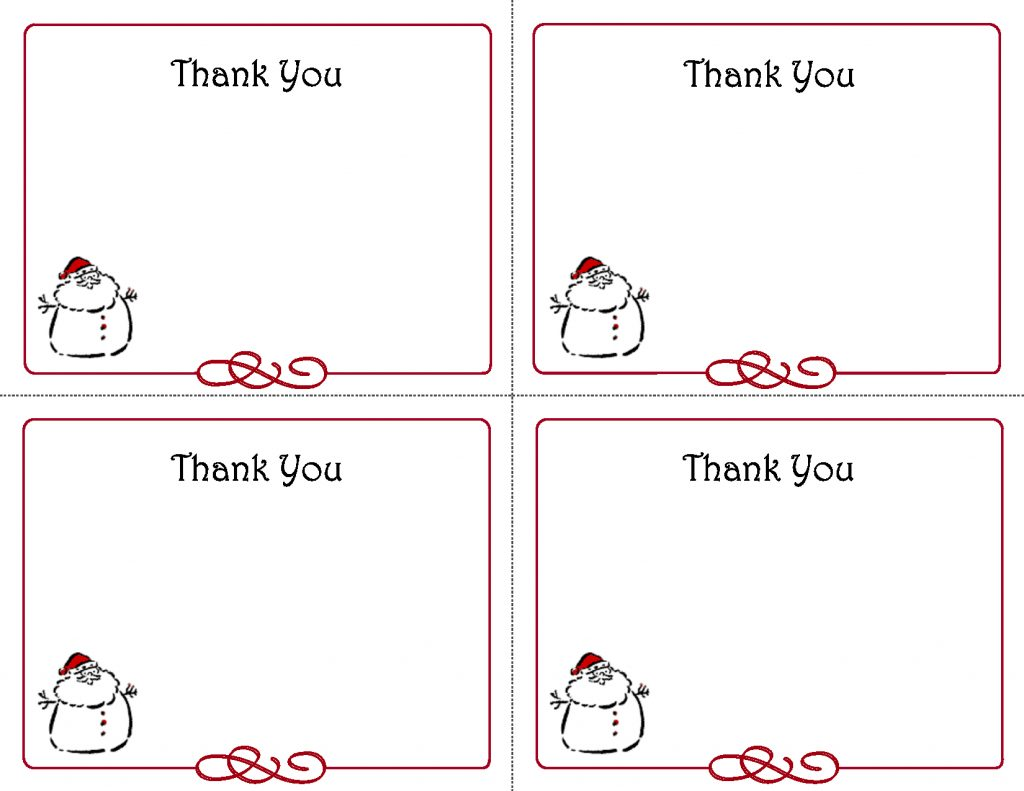 Free Thank You Cards Printable Free Printable Holiday Gift Tags 