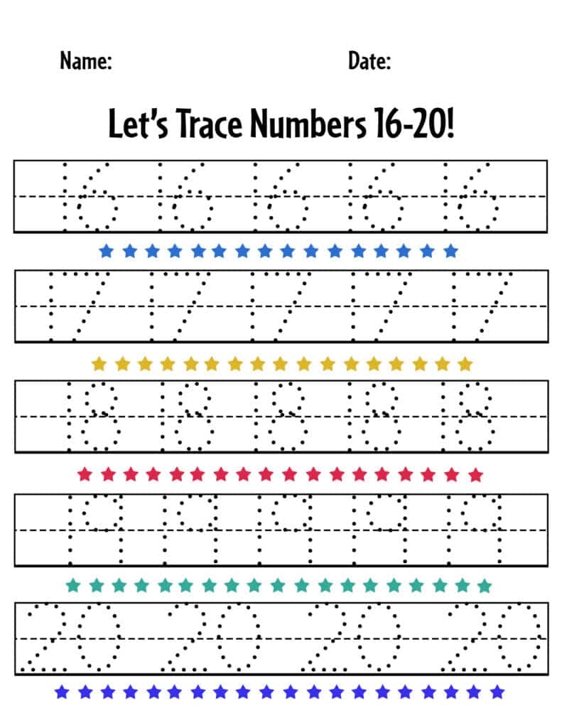 traceable number worksheets