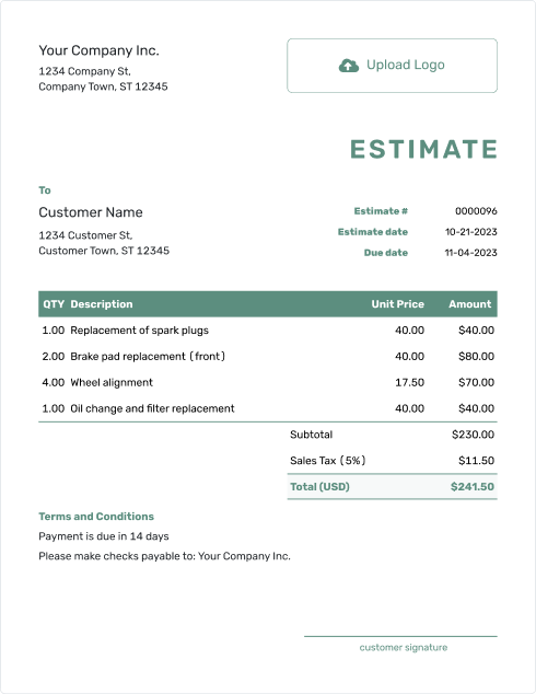 Free Tree Estimate Template Docelf