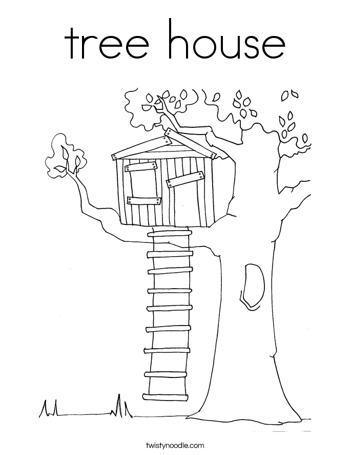 Free Tree House Coloring Pages Coloring Home