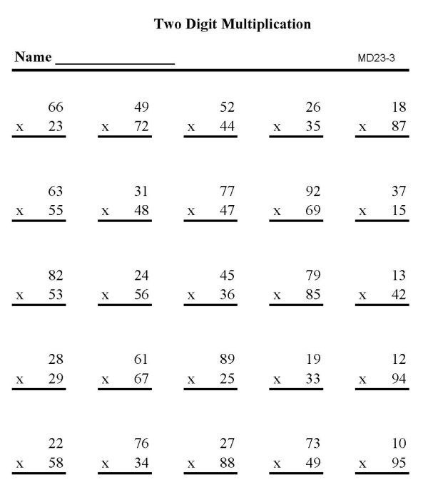 two-digit by two-digit multiplication worksheets