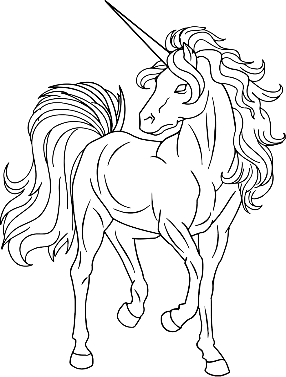 free unicorn coloring pages