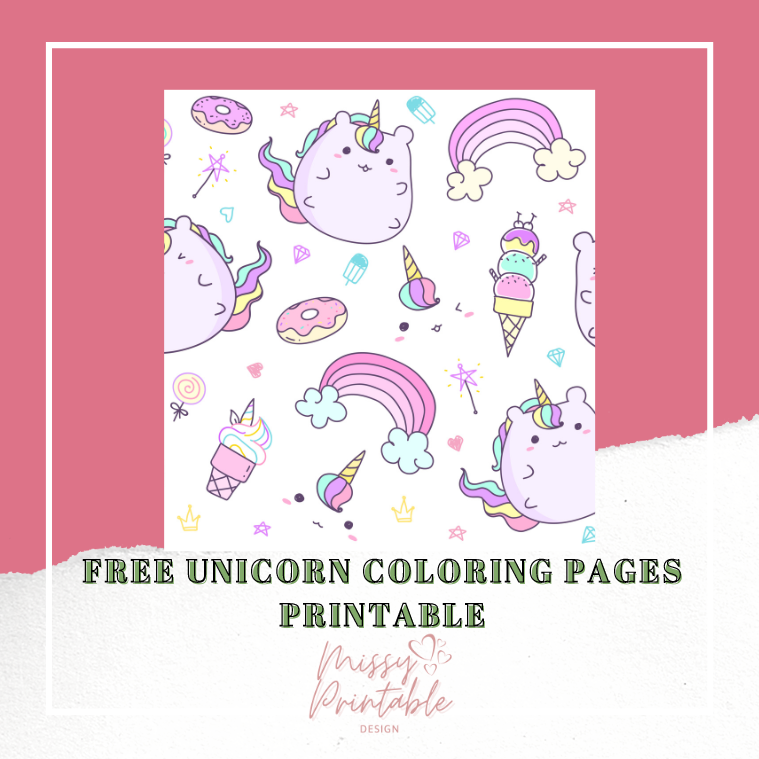 Free Unicorn Coloring Pages Printable MissyPrintableDesign