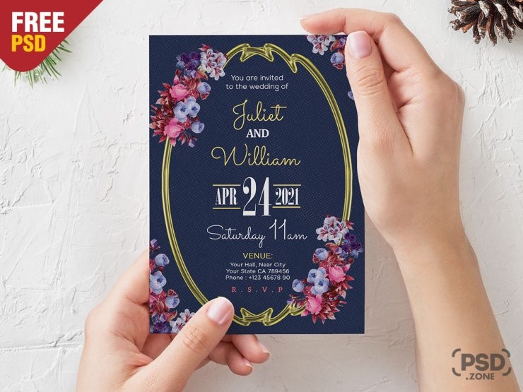 invitation card template psd free download