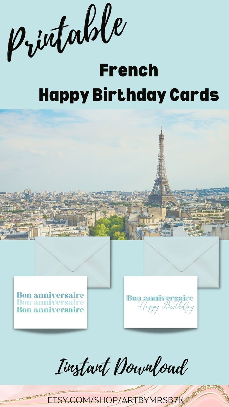 French Birthday Cards Free Printable